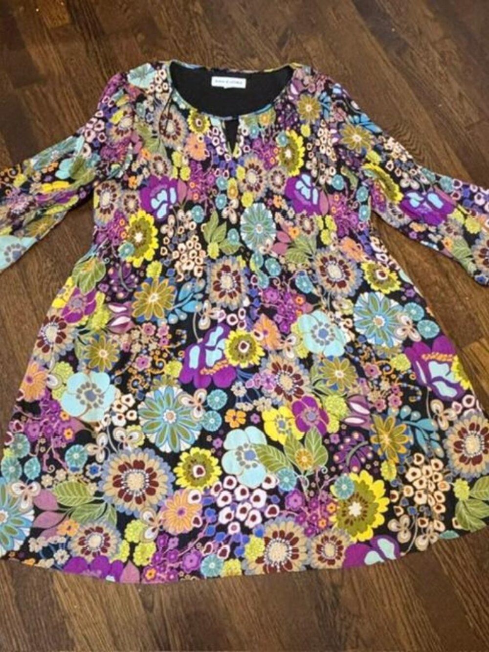 Emma & Michele Jewel Colors Floral Flowy Midi Dress Size 3X